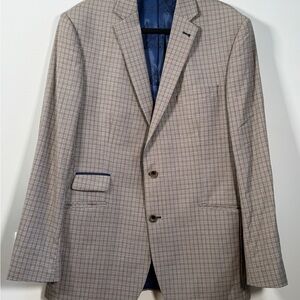 🤵 Ted Baker "No Ordinary Joe" Suit Jacket Blazer Men's 44L Navy Check Wool